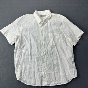 Everlane Shirt 100% Linen Short Sleeve Button Up White Mens Extra Large